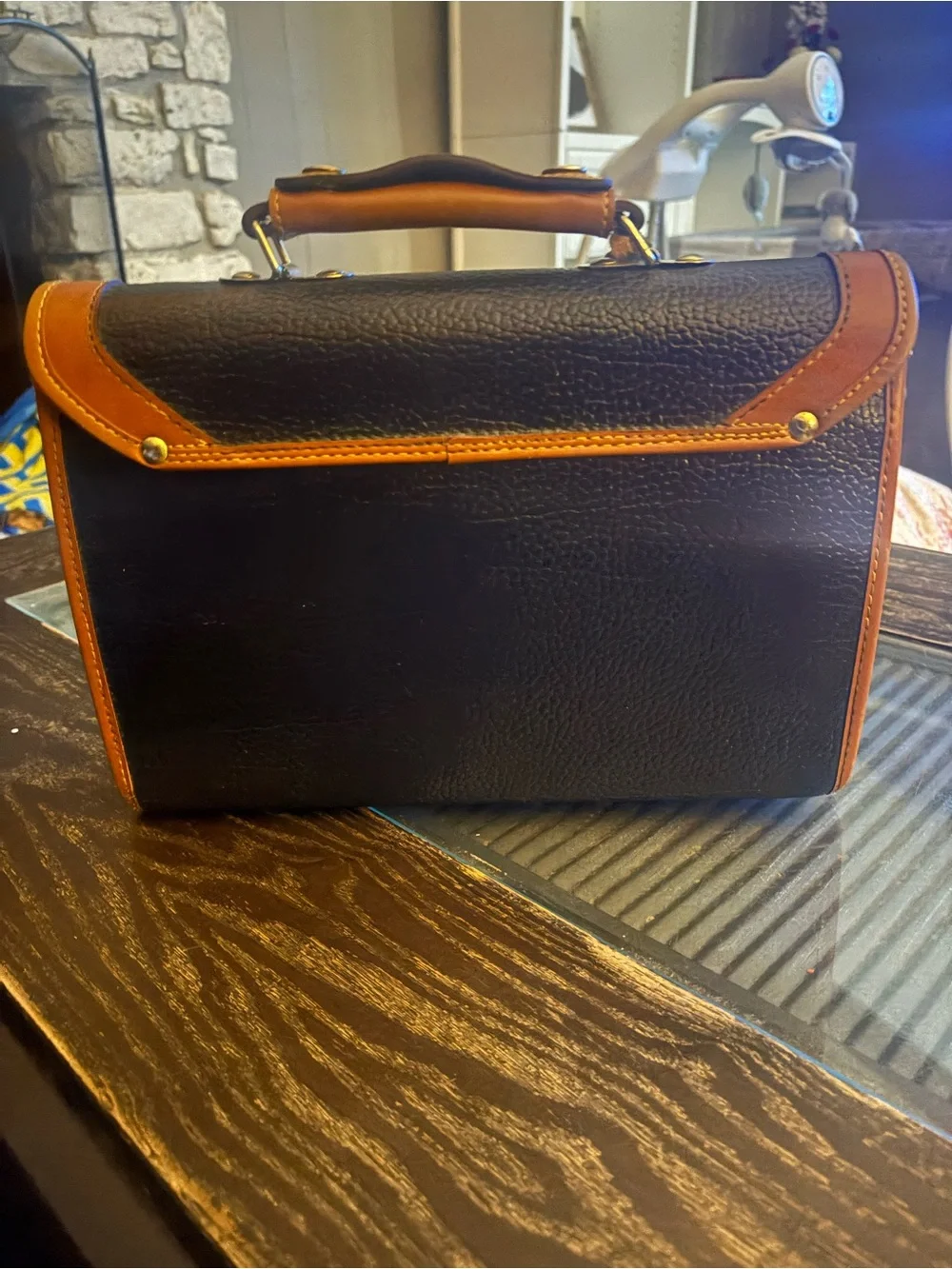 Dooney & Bourke Dark Brown and Tan Leather Briefcase Satchel